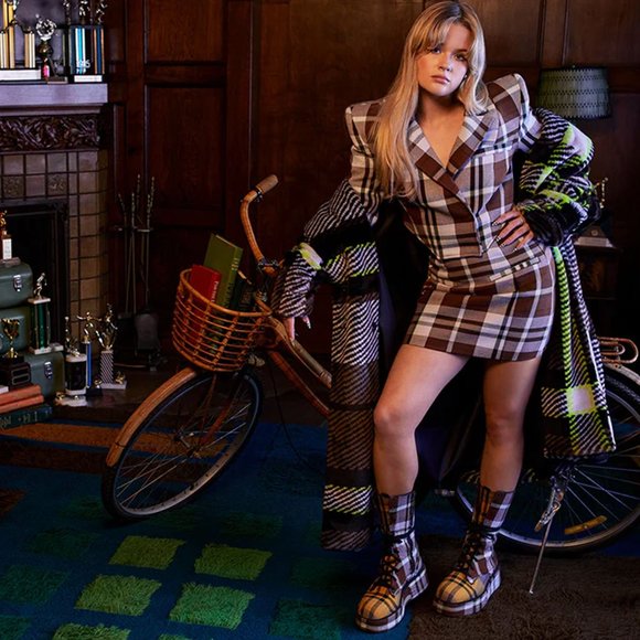 NWT Adidas Ivy Park Halls of Ivy Brown Plaid 2pc Suit/Dress, Size